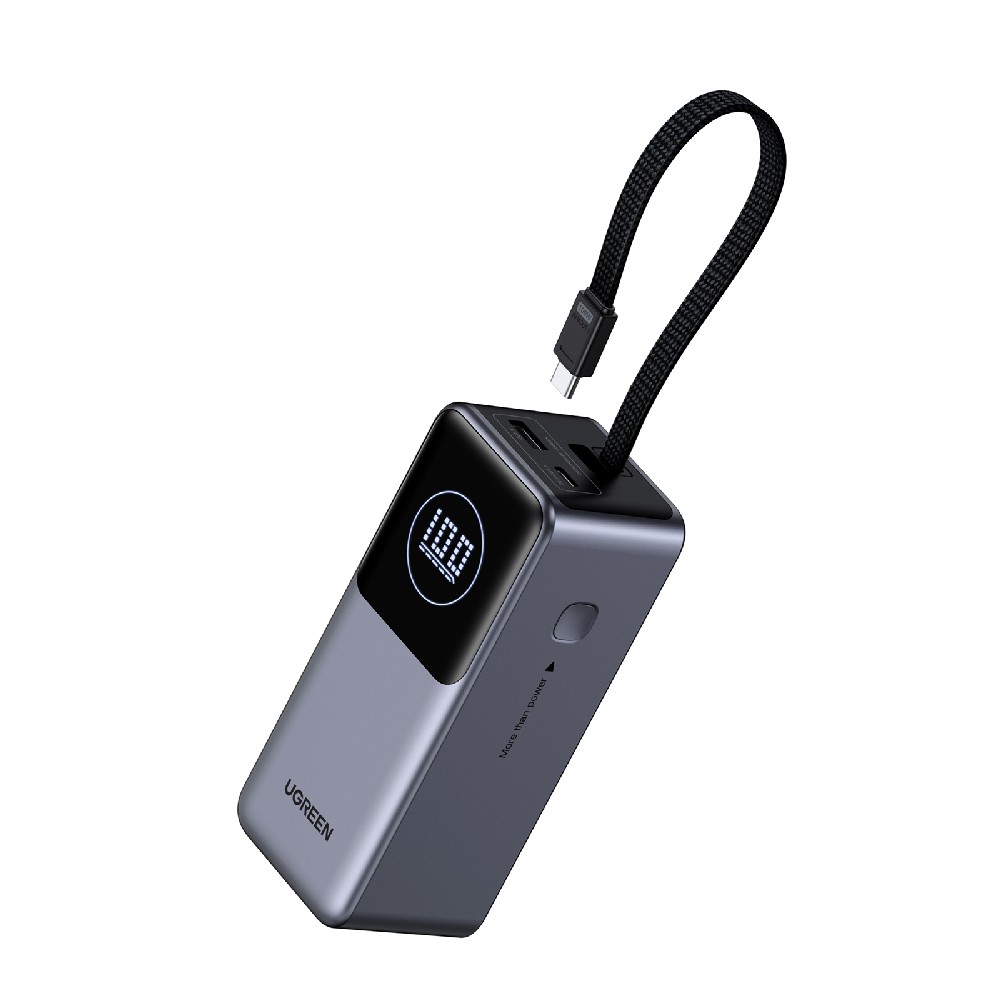 Power Bank 20000mAh PD 130W UGREEN PB723 55365B 2 Θέσεων, με καλώδιο USB-C Γκρι - Image 2