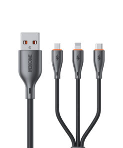 Καλώδιο Φόρτισης WK WDC-79 3 σε 1 PD 66W 1.2m Μαύρο