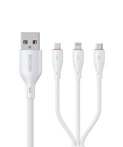 Καλώδιο Φόρτισης WK WDC-79 3 σε 1 PD 66W 1.2m Λευκό