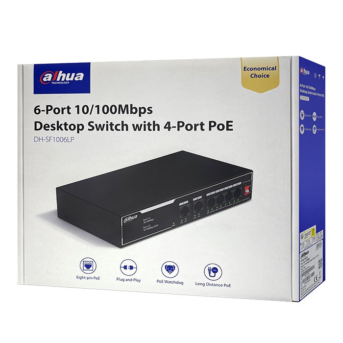 6-Port Unmanaged Ethernet Switch 10/100, με 4 θύρες PoE - DAHUA SF1006LP - Image 3
