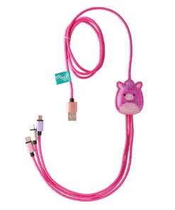 Lazerbuilt Squishmallows Lola the Unicorn – 3-σε-1 Braided καλώδιο φόρτισης μήκους 1,2 μέτρα
