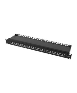 Patch Panel CAT6A 24 Θέσεων 1U Power On PP-C6A-F24 FTP με Βάση Στήριξης
