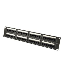 Patch Panel CAT6 48 Θέσεων 2U Power On PP-C6-U48 UTP με Βάση Στήριξης