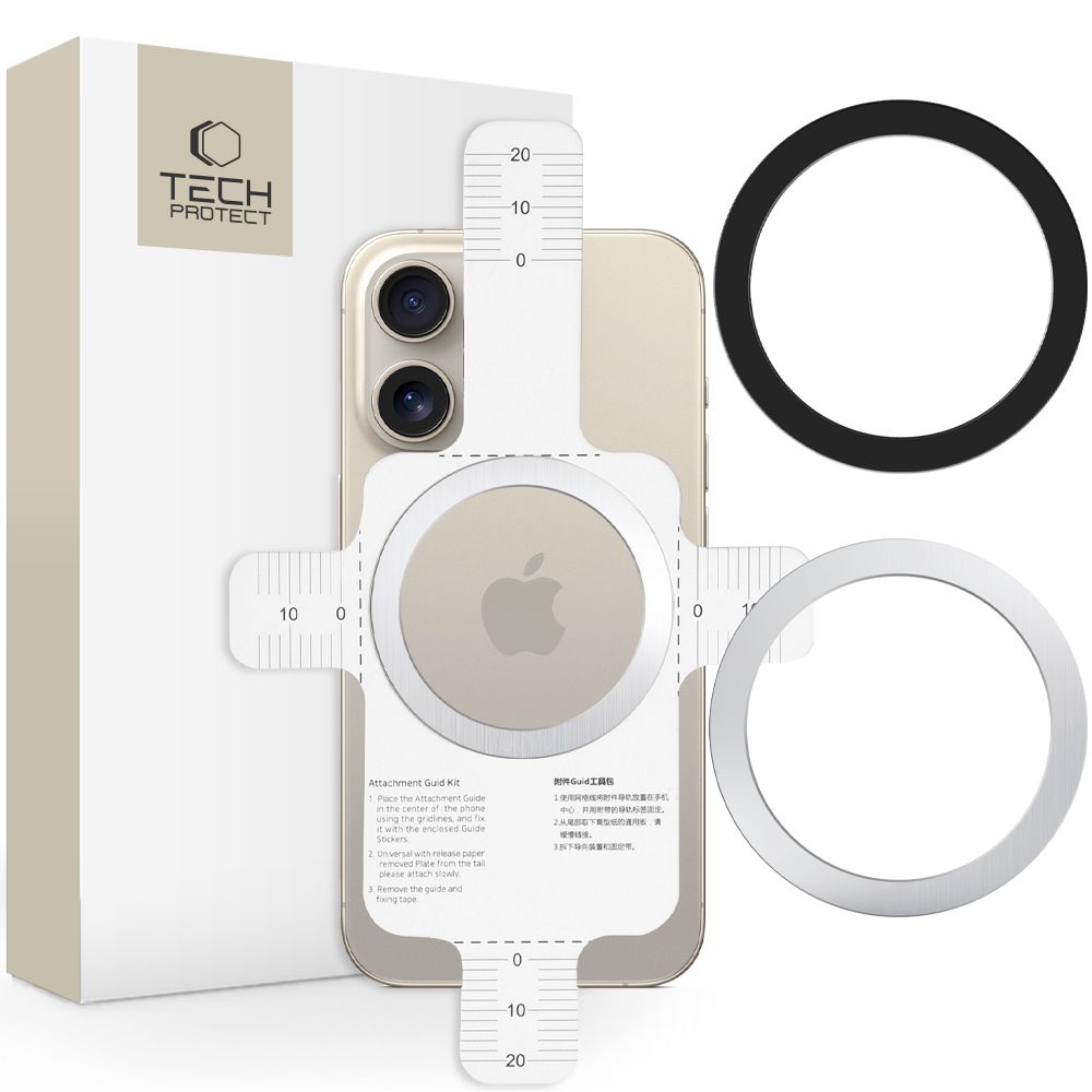TECH-PROTECT MMP-110 2 σε 1 μαγνητικό δαχτυλίδι MagSafe ασημί & μαύρο (5906302322718)