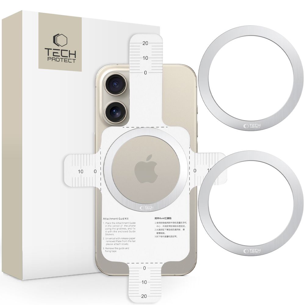 Tech-Protect MMP-110 2σε1 μαγνητικό δαχτυλίδι MagSafe ασημί & ασημί (5906302380473)