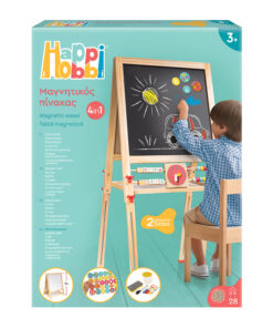 HappiHobbi Magnet Ξύλινος Μαγνητικός Επιδαπέδιος Πίνακας 2 Όψεων Για 3+ Χρονών