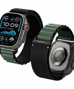 SPIGEN WBF1 ΛΟΥΡΑΚΙ APPLE WATCH 8 / 9 / 10 / 11 / SE / ULTRA (44 / 45 / 46 / 49 MM) ΜΑΥΡΟ/ΠΡΑΣΙΝΟ (AMP10223)