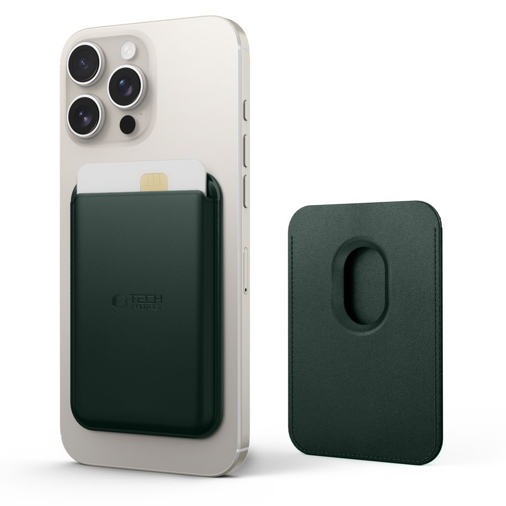 TECH-PROTECT MAGWALLET MAGSAFE UNIVERSAL MAGNETIC CARD HOLDER KHAKI EAN: 5906302361854 - Image 2