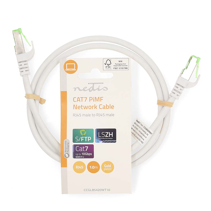 Καλώδιο δικτύου CAT 7, S/FTP, 1.00m σε λευκό χρώμα. - NEDIS CCGL85420WT10 - Image 3