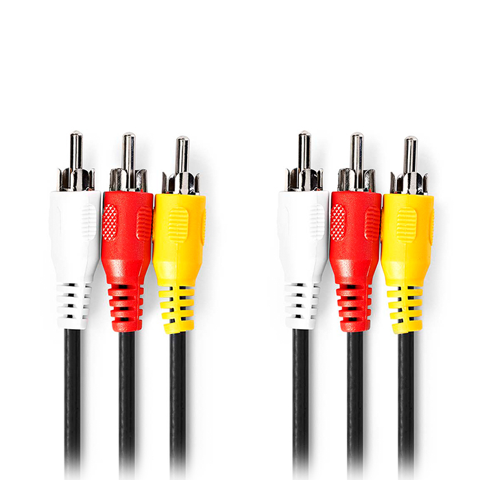 Καλώδιο composite video 3x RCA αρσ. - 3x RCA αρσ., 2.00m σε μαύρο χρώμα. - NEDIS CVGL24300BK20 - Image 2