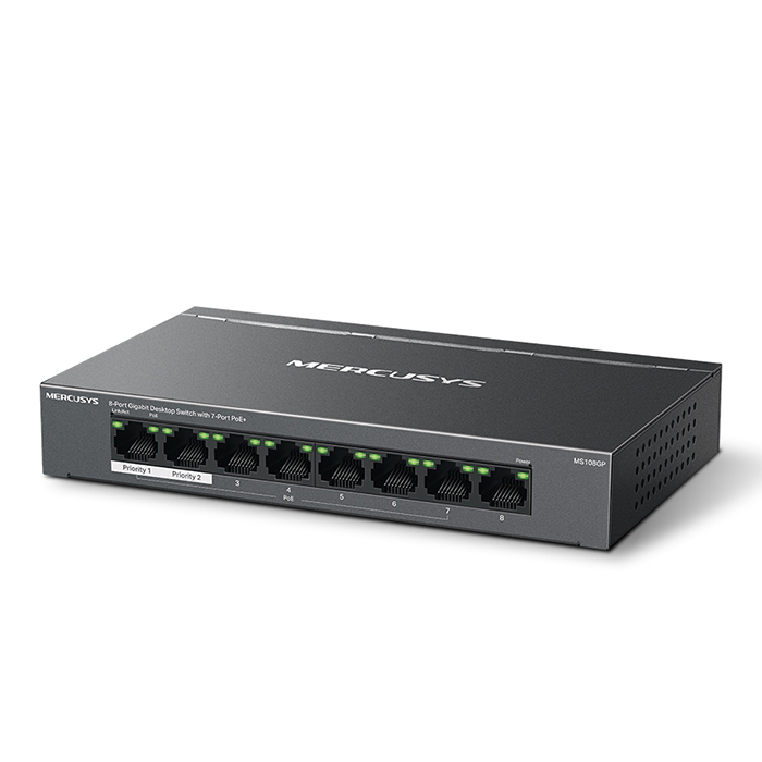 8-Port Gigabit desktop switch με 7 θύρες PoE+ - MERCUSYS MS108GP - Image 2