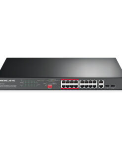 16-Port PoE+ 10/100Mbps + 2-Port gigabit rackmount switch - MERCUSYS MS118CP