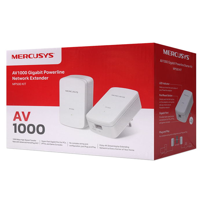 AV1000 Gigabit Powerline starter kit - MERCUSYS MP500 KIT AV1000 - Image 4