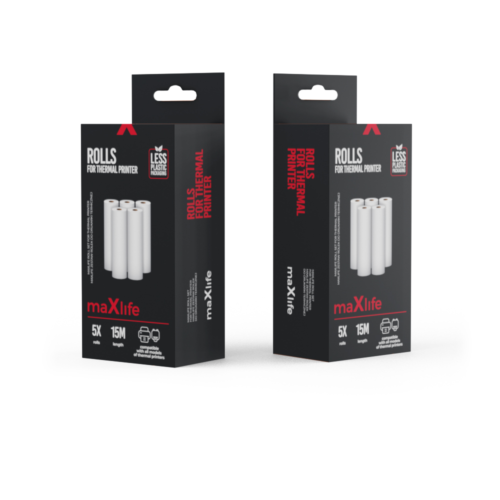 Maxlife - Roll Set for Thermal Printer - 5Pack - Θερμικά ρολά για εκτυπώσεις