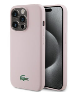 Lacoste Magsafe Croc Logo Hard Case Θήκη προστασίας από Σιλικόνη για iPhone 15 Pro (Ροζ)