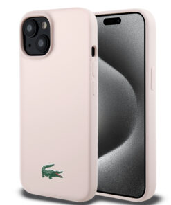 Lacoste Magsafe Croc Logo Hard Case Θήκη προστασίας από Σιλικόνη για iPhone 15 (Ροζ)
