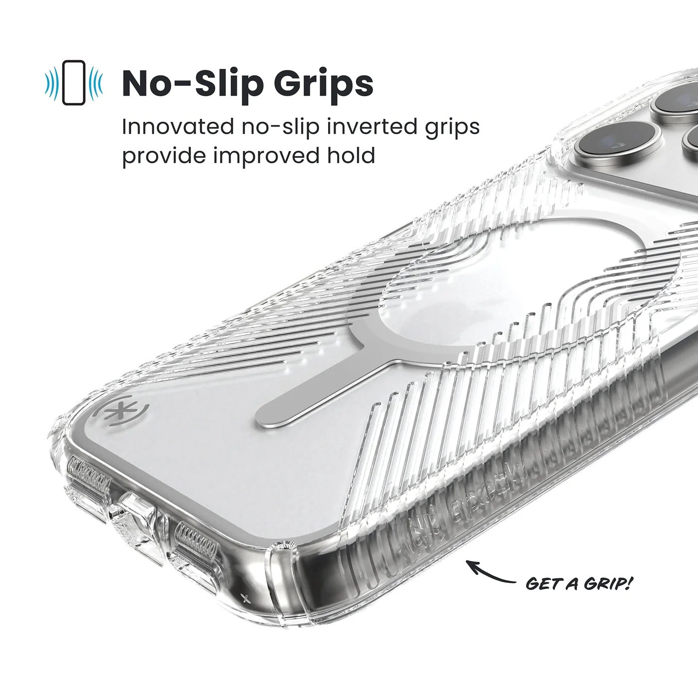 SPECK IPHONE 17 PRO CASE (150973-3223) PRESIDIO PERFECT CLEAR GRIP + MS-CLEAR/CLEAR/SILVER - Image 5