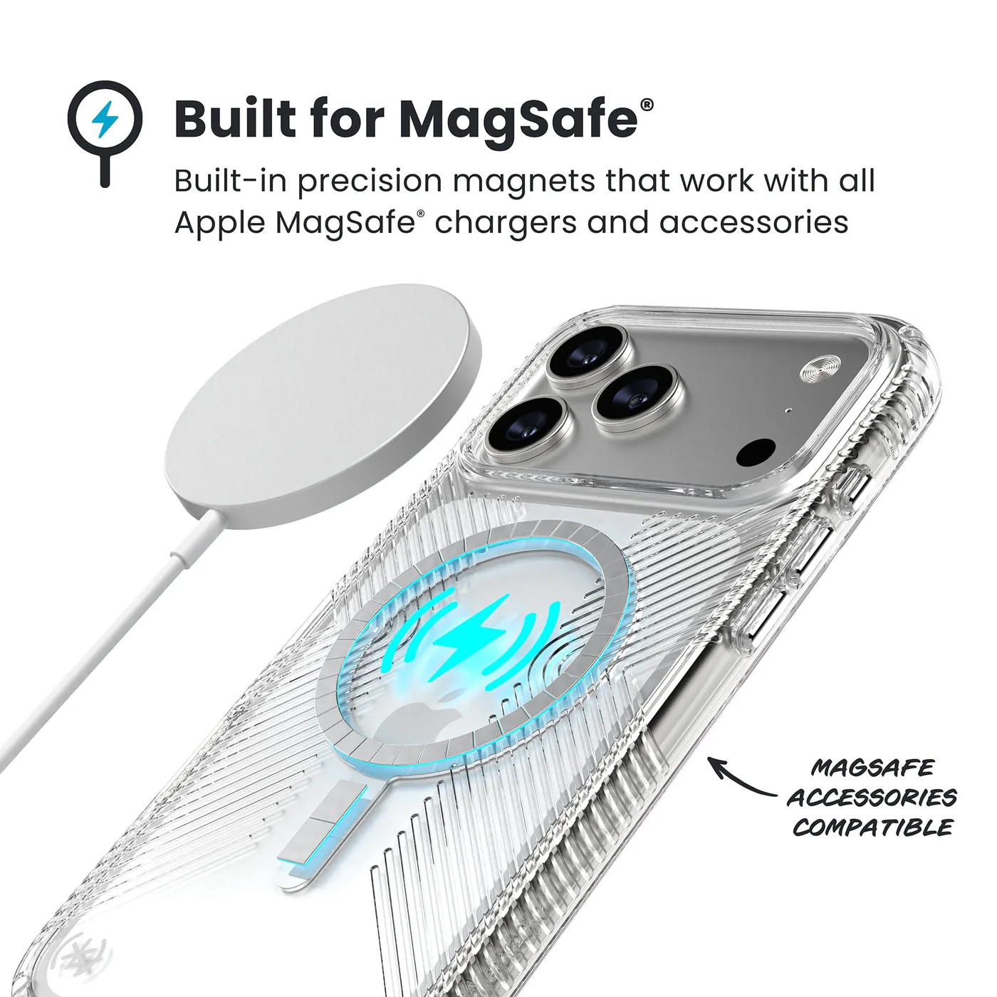 SPECK IPHONE 17 PRO MAX CASE (150982-3223) PRESIDIO PERFECT CLEAR GRIP + MS-CLEAR/CLEAR/SILVER - Image 6