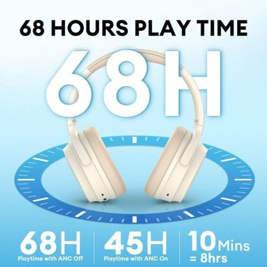 Edifier WH700NB Ασύρματα / Ενσύρματα Over Ear Ακουστικά με 68 ώρες Λειτουργίας και Quick Charge Μπεζ - Image 6