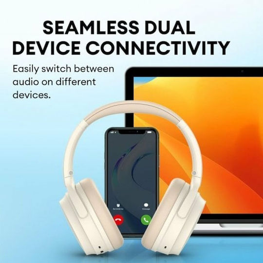 Edifier WH700NB Ασύρματα / Ενσύρματα Over Ear Ακουστικά με 68 ώρες Λειτουργίας και Quick Charge Μπεζ - Image 2