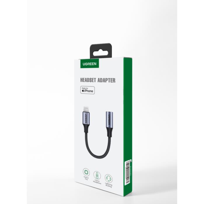 Αντάπτορας Lightning σε 3.5mm M/F UGREEN US211 30756 Μαύρο - Image 2
