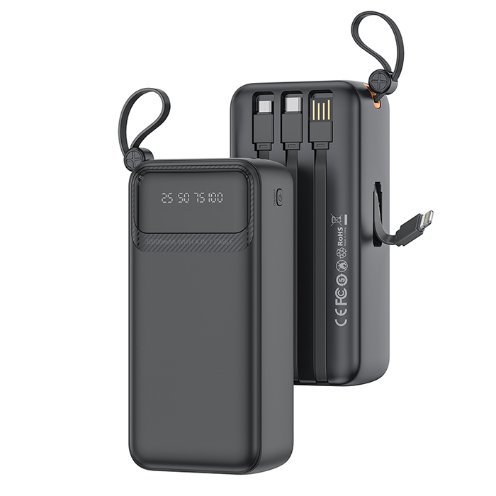 Power Bank 30.000mAh, με 4 ενσωματωμένα καλώδια (USB-A, USB-C, MICRO, LIGHTNING) - XO PR280