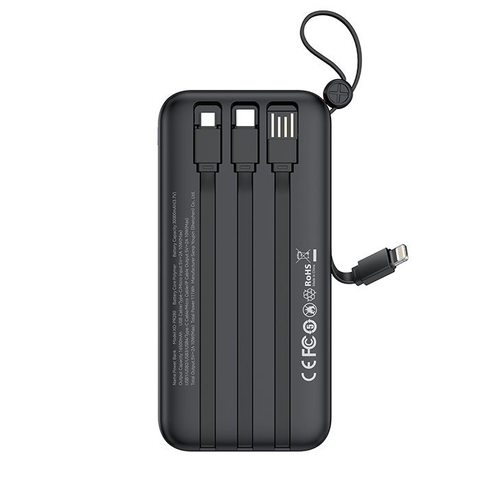 Power Bank 30.000mAh, με 4 ενσωματωμένα καλώδια (USB-A, USB-C, MICRO, LIGHTNING) - XO PR280 - Image 3