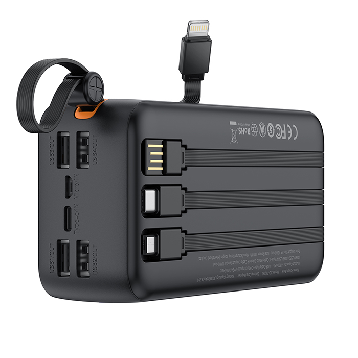 Power Bank 30.000mAh, με 4 ενσωματωμένα καλώδια (USB-A, USB-C, MICRO, LIGHTNING) - XO PR280 - Image 4