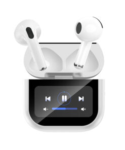 Bluetooth ακουστικά handsfree με θήκη ασύρματης φόρτισης και οθόνη, σε λευκό χρώμα - XO X42 PRO 6TH GENERATION