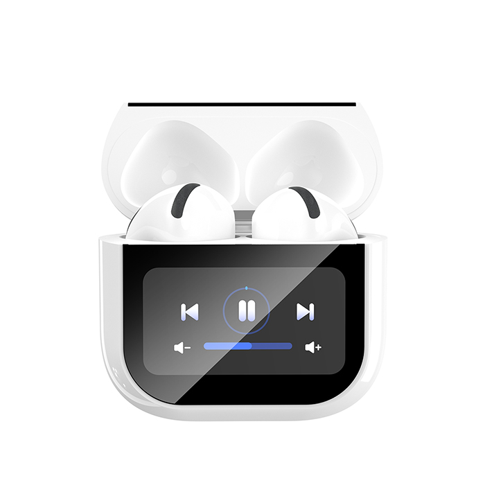Bluetooth ακουστικά handsfree με θήκη ασύρματης φόρτισης και οθόνη, σε λευκό χρώμα - XO X42 PRO 6TH GENERATION - Image 3