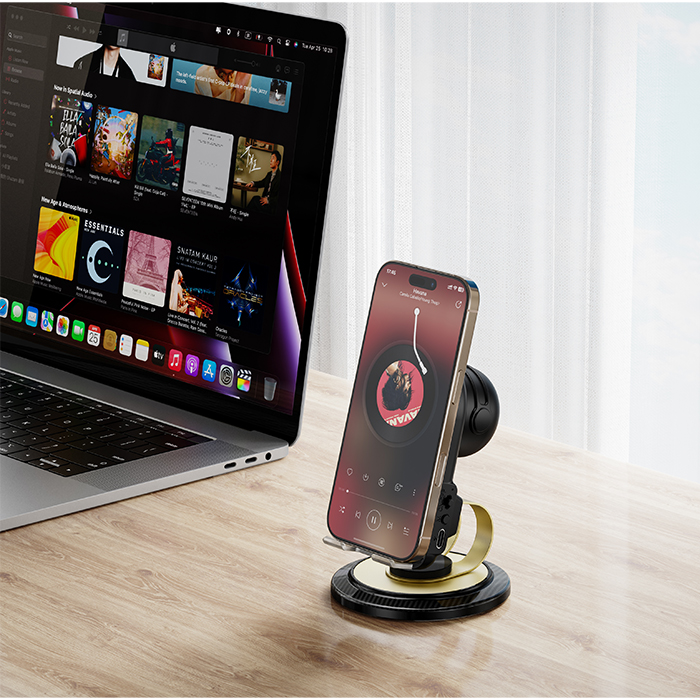 Βάση κινητού με ηχείο με επαγωγικό ηχείο και bluetooth - XO F68 - Image 4