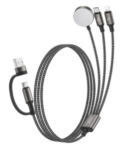 Καλώδιο USB High-Speed A και type-C αρσ. σε Lighnting, USB type-C και μαγνητικό φορτιστή, 1.20m σε μαύρο χρώμα - XO CX040