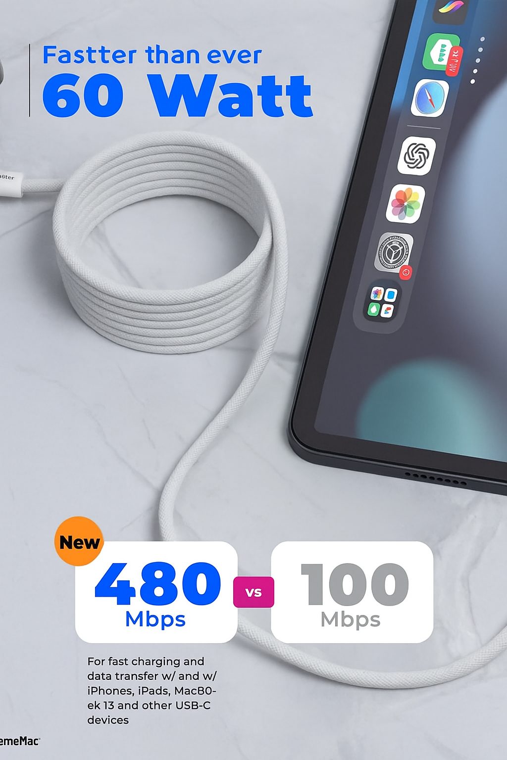 XTREME MAC (XWH-XMG-03) X-MAGNET - MAGNETIC CABLE USB-C IPHONE - USB 2 - 60W - 2METERS - Image 3