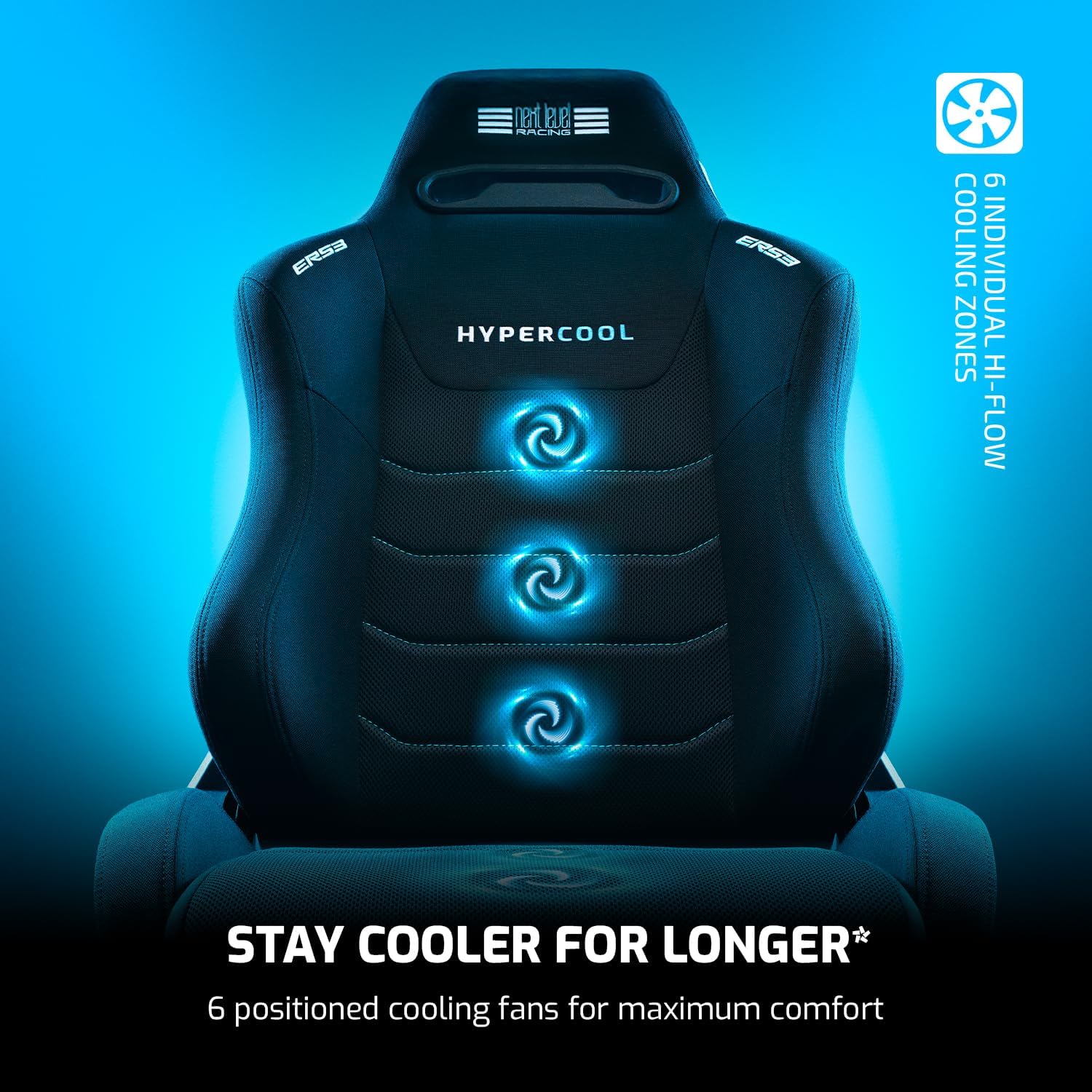 NEXT LEVEL RACING (NLR-E063) ERS3 HYPERCOOL VENTILATED SIM RACING SEAT ( FABRIC & MESH ) - Image 2
