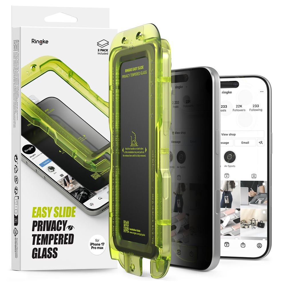 RINGKE EASY SLIDE 2-PACK ΓΥΑΛΙ ΠΡΟΣΤΑΣΙΑΣ PRIVACY IPHONE 17 PRO (8800328811430)