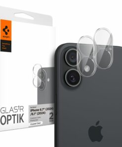 SPIGEN OPTIK GLAS.TR CAMERA PROTECTOR 2-PACK IPHONE 16 / 16 PLUS CRYSTAL CLEAR (AGL07923)
