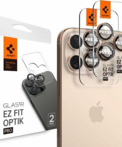 SPIGEN OPTIK PRO GLAS.TR ”EZ FIT” CAMERA PROTECTOR 2-PACK IPHONE 16 PRO / MAX / 17 PRO / MAX DESERT TITANIUM AGL08862