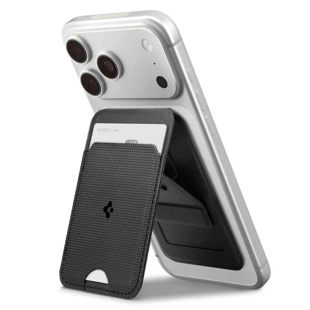 SPIGEN S314-1 SLIM FOLD TRIPOD MAGSAFE UNIVERSAL MAGNETIC CARD HOLDER BLACK EAN: 8800283315370 AFA10405 - Image 3