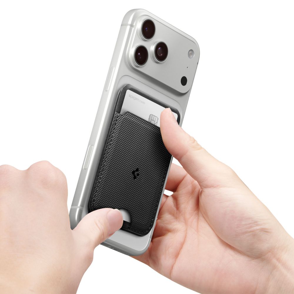 SPIGEN S314-1 SLIM FOLD TRIPOD MAGSAFE UNIVERSAL MAGNETIC CARD HOLDER BLACK EAN: 8800283315370 AFA10405 - Image 2