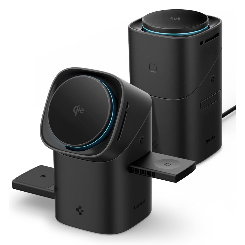 SPIGEN ESSENTIAL EF223MS 3IN1 QI2 ROTARY MAGNETIC MAGSAFE WIRELESS CHARGER BLACK EAN: 8800283303773 ACH09542 - Image 7