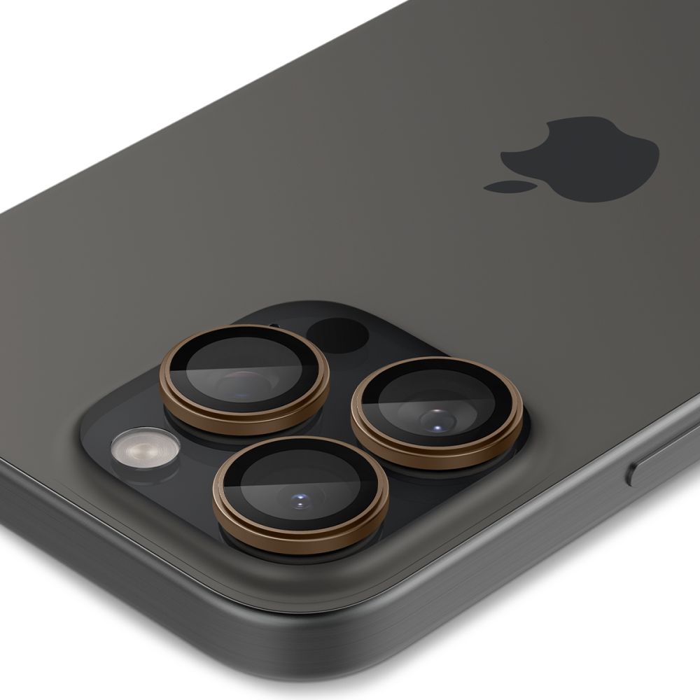 SPIGEN OPTIK PRO GLAS.TR ”EZ FIT” CAMERA PROTECTOR 2-PACK IPHONE 16 PRO / MAX / 17 PRO / MAX DESERT TITANIUM AGL08862 - Image 9