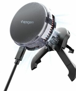 SPIGEN ESSENTIAL EV25MFAQ Qi2.2 PELTIER MAGNETIC MAGSAFE VENT CAR MOUNT WIRELESS CHARGER BLACK EAN: 8800283316438  ACP10511