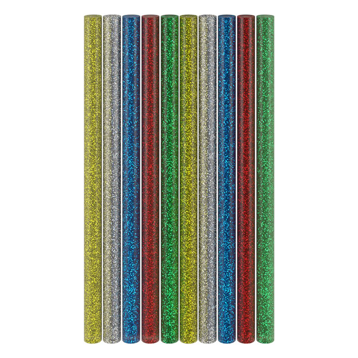 Σετ 10 ράβδων σιλικόνης 11mm με glitter σε 5 διαφορετικά χρώματα. - GOOBAY 77855