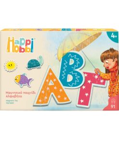 HappiHobbi Αλφαβήτα 91 Εκπαιδευτικοί Χάρτινοι Μαγνήτες Για 4+ Χρονών