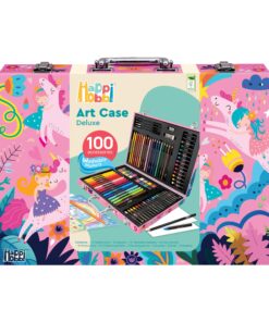 HappiHobbi Κασετίνα Ζωγραφικής Deluxe Φαντασία Μονόκεροι Με 100 Αξεσουάρ Για 3+ Χρονών