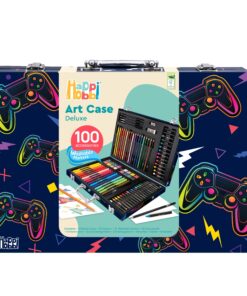 HappiHobbi Κασετίνα Ζωγραφικής Deluxe Βιντεοπαιχνίδι Με 100 Αξεσουάρ Για 3+ Χρονών