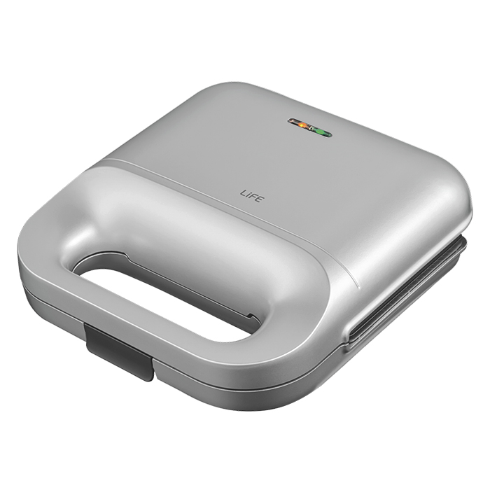 Τοστιέρα με αντικολλητικές grill πλάκες, 750W - LiFE DELI Silver Matt Series - Image 2