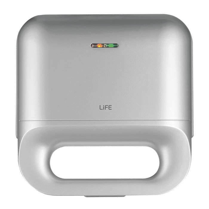 Τοστιέρα με αντικολλητικές grill πλάκες, 750W - LiFE DELI Silver Matt Series - Image 3