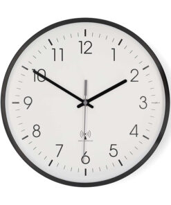 Ρολόι τοίχου, αθόρυβο και με ραδιοελεγχόμενη ακρίβεια, σε μαύρο / λευκό χρώμα. - NEDIS CLWA6226BK