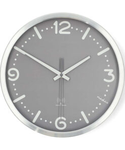 Ρολόι τοίχου, αθόρυβο, με ραδιοελεγχόμενη ακρίβεια, σε γκρι χρώμα. - NEDIS CLWA7226SS